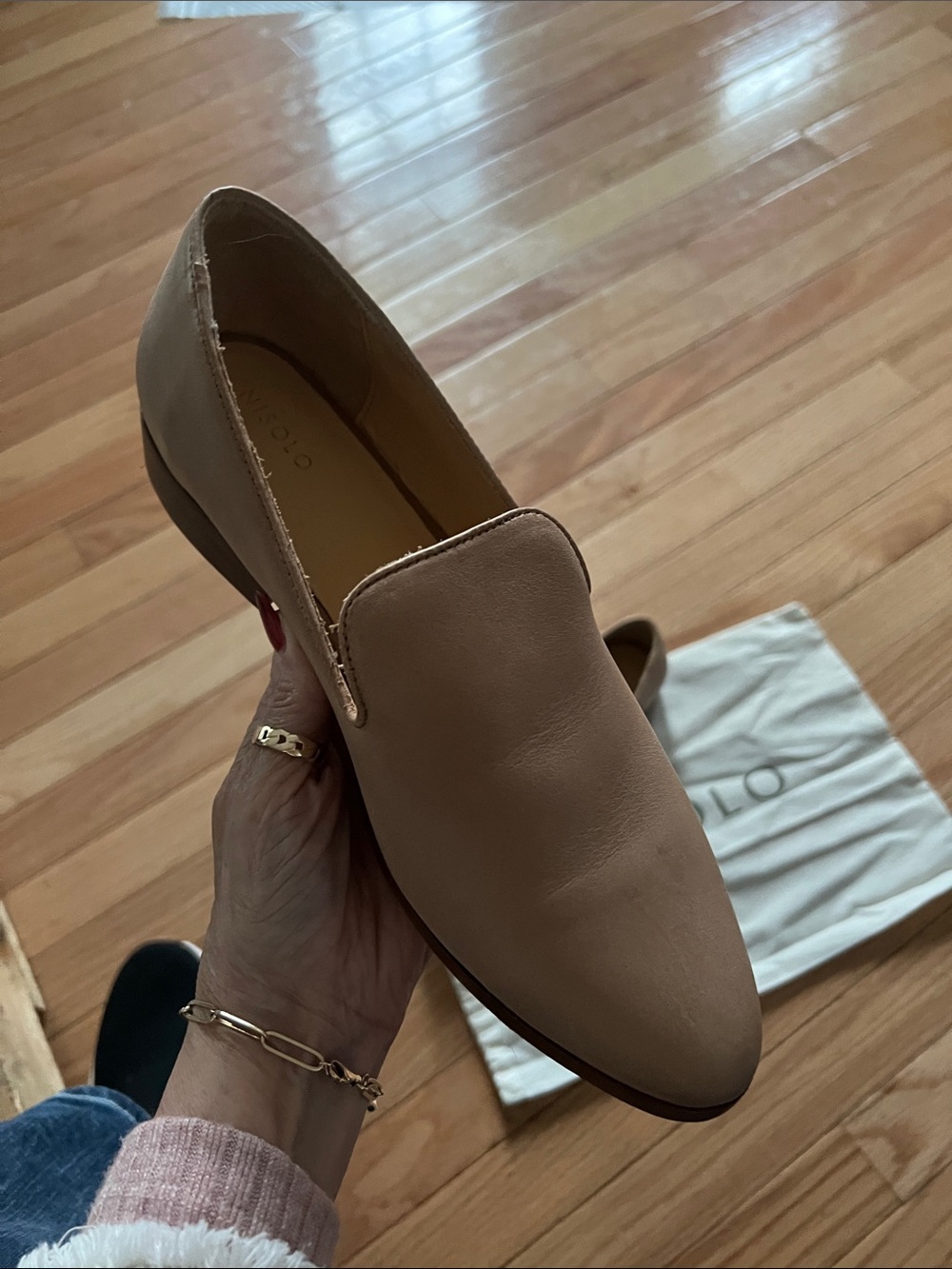 Nisolo light brown/tan leather slip-on loafers - Picture 3 of 5